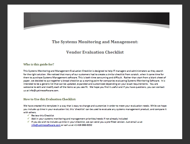 Vendor Evaluation Checklist