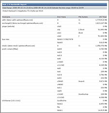 a sample Disk I/O Bandwidth report